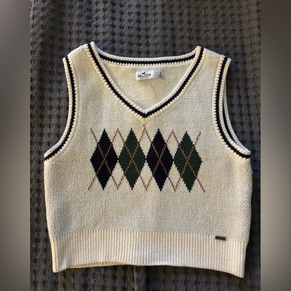 Hollister Argyle V-Neck Sweater
